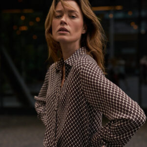 Wzorzysta koszula burgundowa