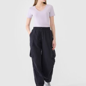 5931c3ea3829b01bb22c5d55215dd588722a5bca 4F T-shirt slim gładki damski - fioletowy