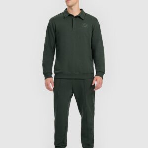 4F Bluza dresowa regular z kołnierzykiem męska - zielona