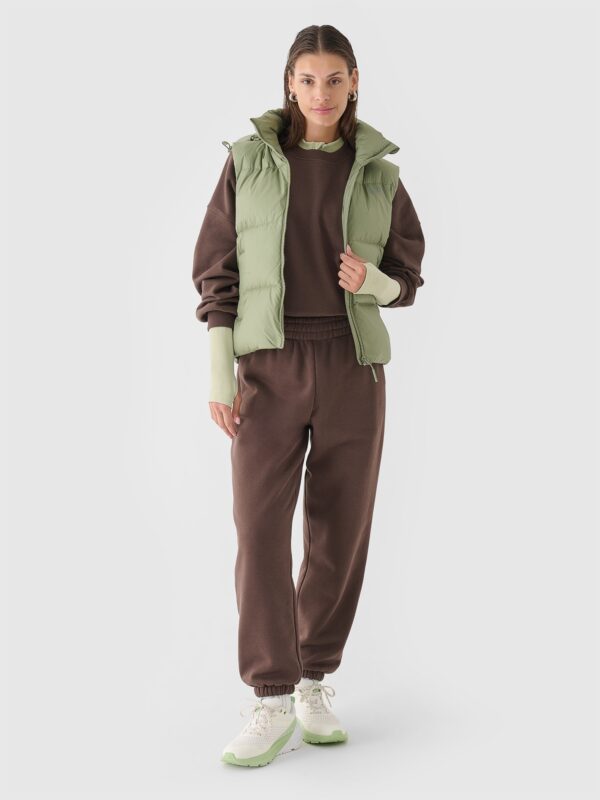 4F Bezrękawnik puchowy z naturalnym wypełnieniem damski - oliwkowy/khaki