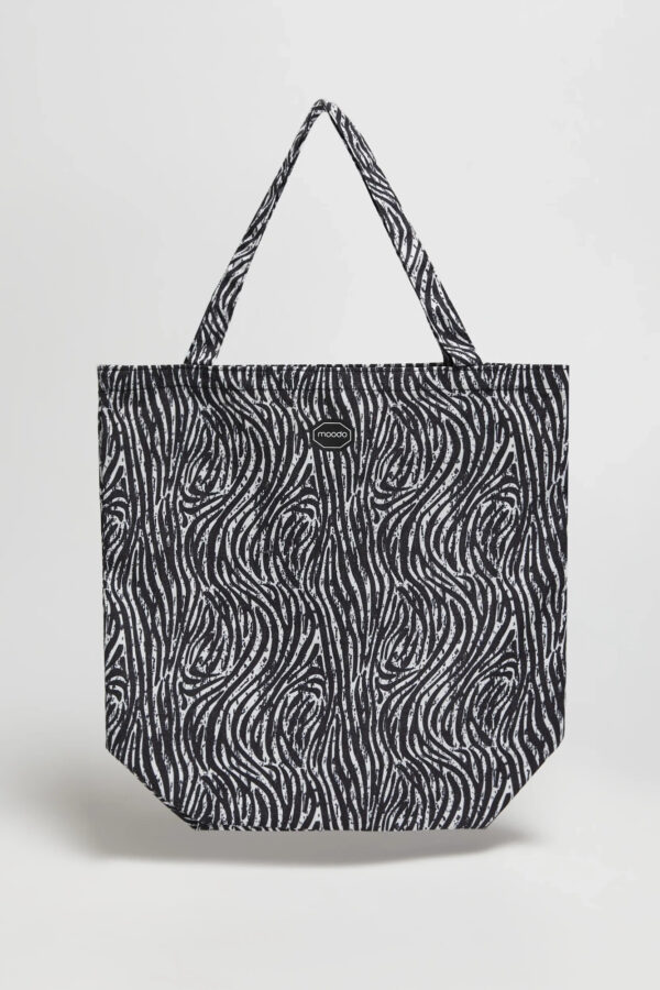 Wzorzysta bawełniana torba czarna