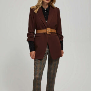 Szeroki pasek ciemnobeżowy