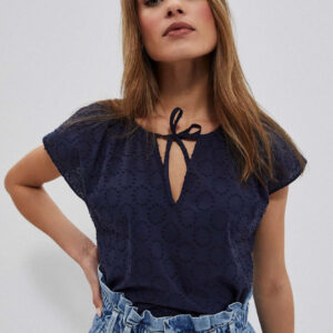 Bawełniana bluzka koszulowa granatowa