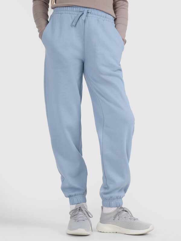 4F Spodnie dresowe joggery dziewczęce - niebieskie 140 (9-10 lat)