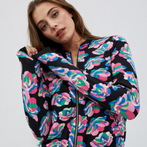 Bomberka z printem czarna