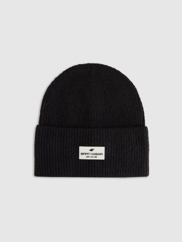 5a821cb052b17f2fd484ae51429d79b9651a3663 4F Czapka beanie damska - czarna