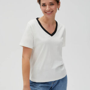 Bluzka z dekoltem w serek biała