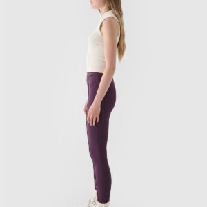 4F Legginsy dzianinowe damskie - fioletowe