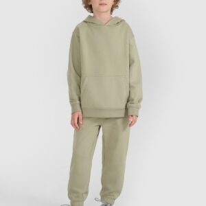 4F Bluza dresowa nierozpinana z kapturem chłopięca - zielona 146 (10-11 lat)