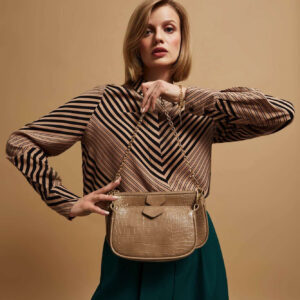 Torebka na ramię ciemnobeżowa