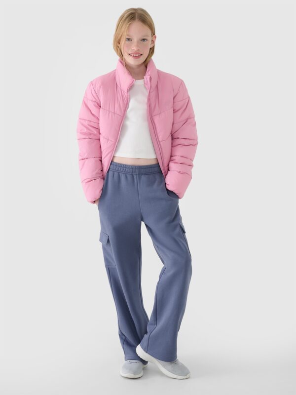 5e205a35f3af0c1e5fe6e8f48355e6c72b43f753 4F Kurtka puchowa z wypełnieniem syntetycznym dziecięca - różowa 134 (8-9 lat)