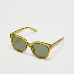 Okulary damskie z plastikowymi oprawkami khaki