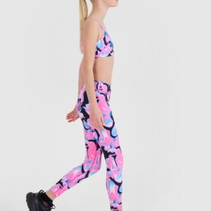 4F Legginsy sportowe szybkoschnące dziewczęce - multikolor 158/164 (12-14 lat)