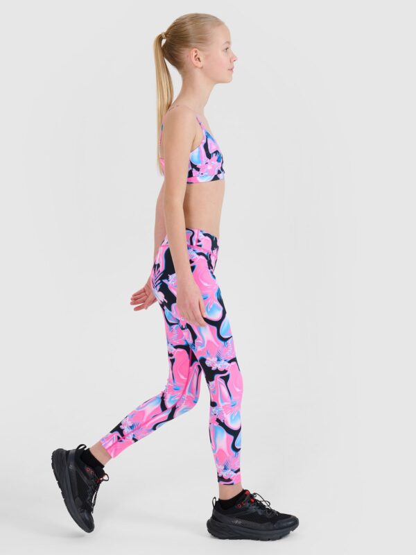 5ed37f5c74b98fb9ab2dac5749072ac6a4d126b6 4F Legginsy sportowe szybkoschnące dziewczęce - multikolor 158/164 (12-14 lat)