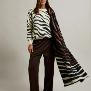 Szalik w zwierzęcy wzór brązowy