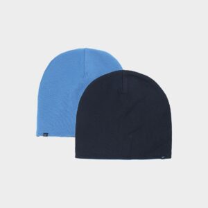 4F Czapka beanie dwustronna dziecięca - granatowa