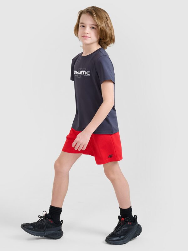 5f7384e2536d2caf8a07f364c3f0ec3d9ca3f169 4F Spodenki sportowe szybkoschnące chłopięce - czerwone 146/152 (10-12 lat)