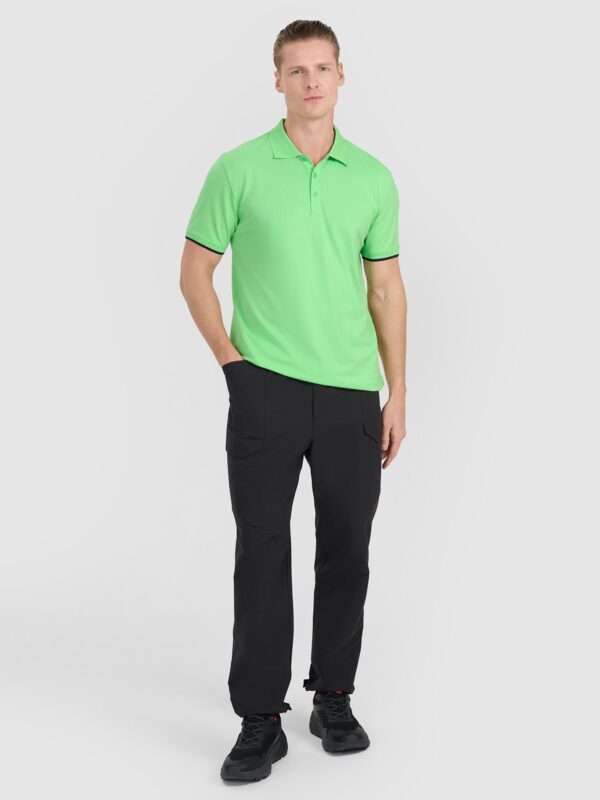 4F Koszulka polo regular męska - zielona
