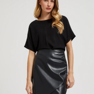 Sweter oversize z krótkimi rękawami czarny