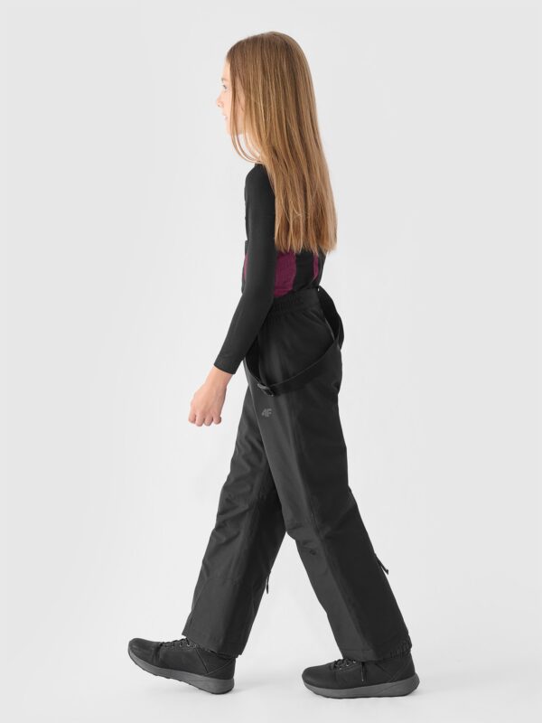 6076efb371333605b576f6fe82203ae2231cc419 4F Spodnie narciarskie membrana 5000 dziewczęce - czarne 134 (8-9 lat)