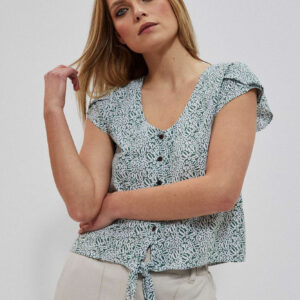 6078a7ec552cad1a03a02f5144e56e5b7de96d6a Bluzka koszulowa we wzory seledynowa