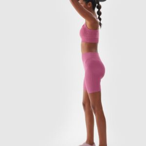 4F Legginsy kolarki treningowe damskie - fioletowe