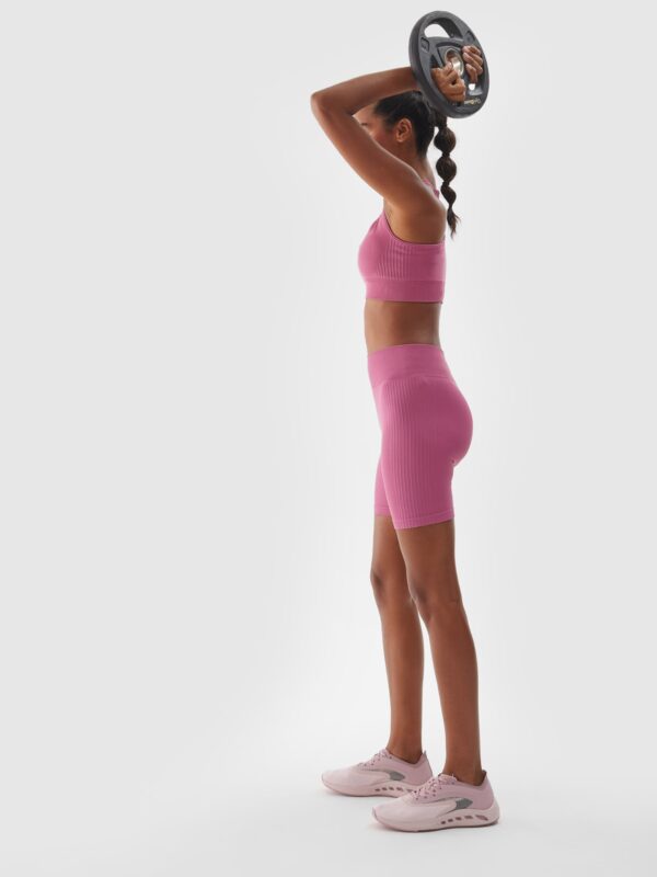 4F Legginsy kolarki treningowe damskie - fioletowe