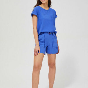 Szorty z wiskozy błękitne