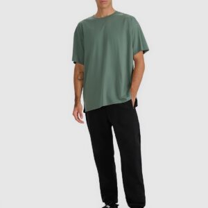 4F T-shirt oversize z nadrukiem męski - oliwkowy/khaki