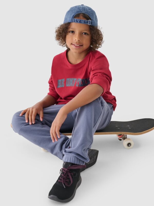 4F Longsleeve oversize chłopięcy - czerwony 122 (6-7 lat)