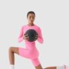 4F Legginsy krótkie treningowe damskie - różowe