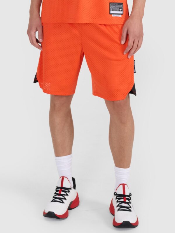 4F Spodenki do koszykówki szybkoschnące męskie - pomarańczowe