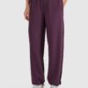 4F Spodnie dresowe z szerokimi nogawkami z modalem damskie - fioletowe