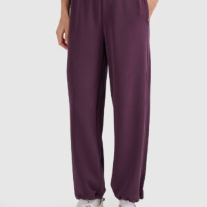 4F Spodnie dresowe z szerokimi nogawkami z modalem damskie - fioletowe