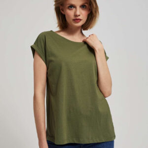 Bawełniany t-shirt oliwkowy