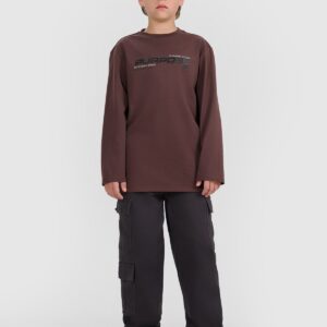 4F Longsleeve regular z nadrukiem chłopięcy - brązowy 122 (6-7 lat)