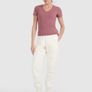 6143190c63acc295c9f91fd1696b6483b32c33c9 4F T-shirt slim gładki damski - różowy