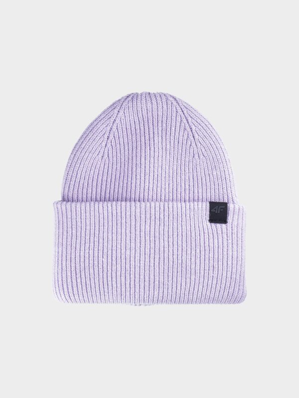 4F Czapka beanie uniseks - fioletowa