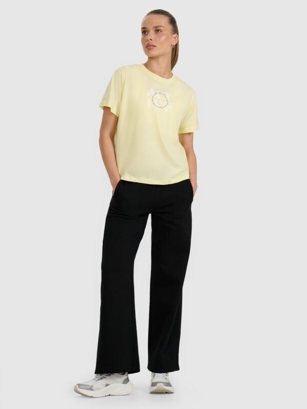 4F T-shirt z nadrukiem damski - żółty