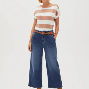 Jeansy z nogawkami o długości 3/4 niebieskie