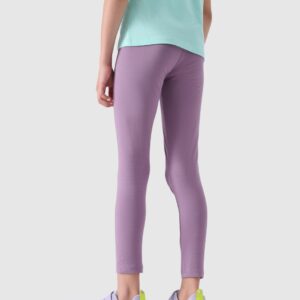 4F Legginsy dzianinowe dziewczęce - fioletowe 122 (6-7 lat)