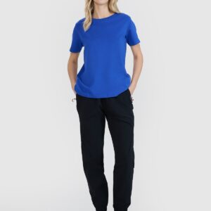 4F T-shirt oversize z nadrukiem damski - niebieski