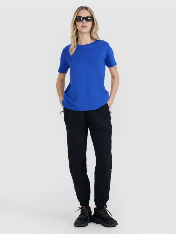 4F T-shirt oversize z nadrukiem damski - niebieski