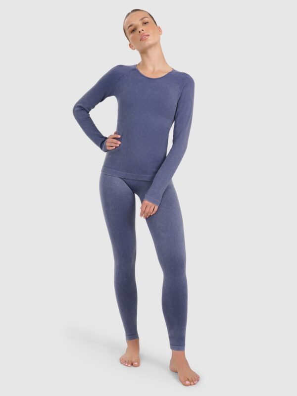 4F Longsleeve slim do jogi i pilatesu szybkoschnący damski - granatowy