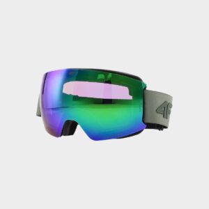 4F Gogle narciarskie z multibarwną powłoką uniseks - khaki