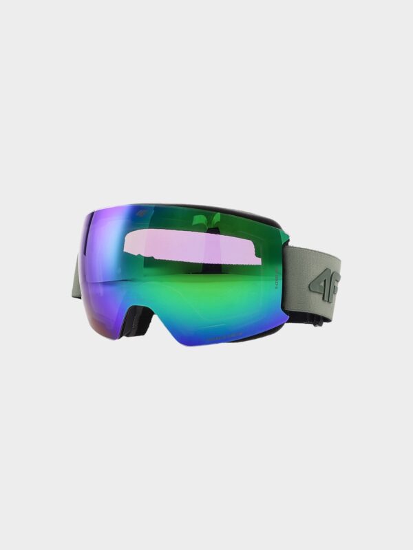 626ad361ac3ea9028b1c451b33180bf9096bda3c 4F Gogle narciarskie z multibarwną powłoką uniseks - khaki