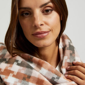 Szalik w kratę różowy