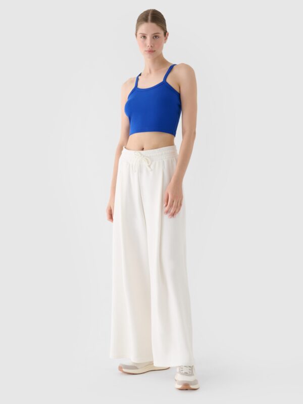 4F Crop top slim damski - niebieski