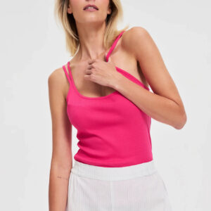 Bawełniany top fuksjowy