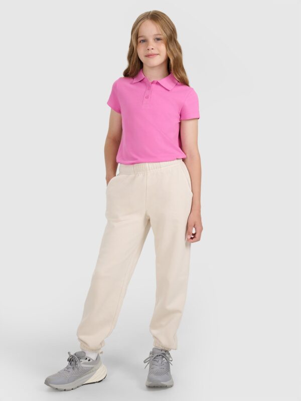 63bc9fe145a500f6cdef32c27a07e5d1e8cd913f 4F Koszulka polo slim dziewczęca - różowa 164 (13-14 lat)